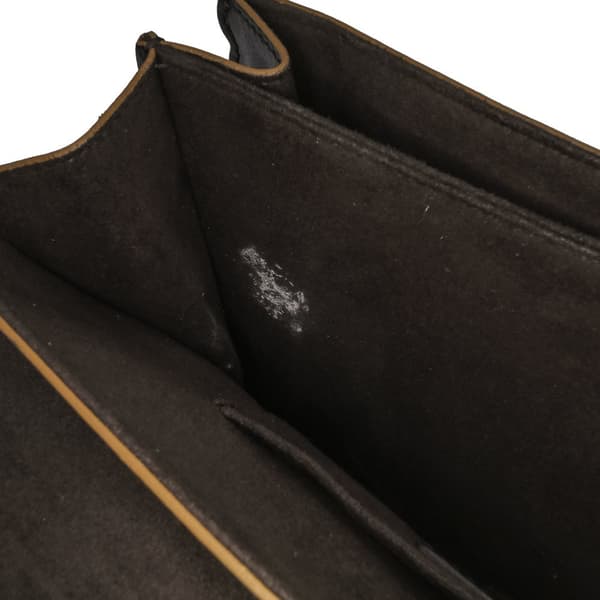 Pre-owned Fendi Medium Scalloped Leather Kan I Satchel Black