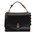 Miniatyrbillede 1 af 10: Pre-owned Fendi Medium Scalloped Leather Kan I Satchel Black
