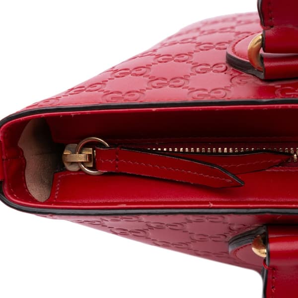 Pre-owned Gucci Small Guccissima Convertible Tote Red