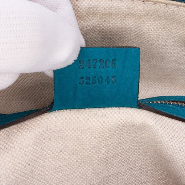 Pre-owned Gucci Nubuck Web Joy Satchel Blue