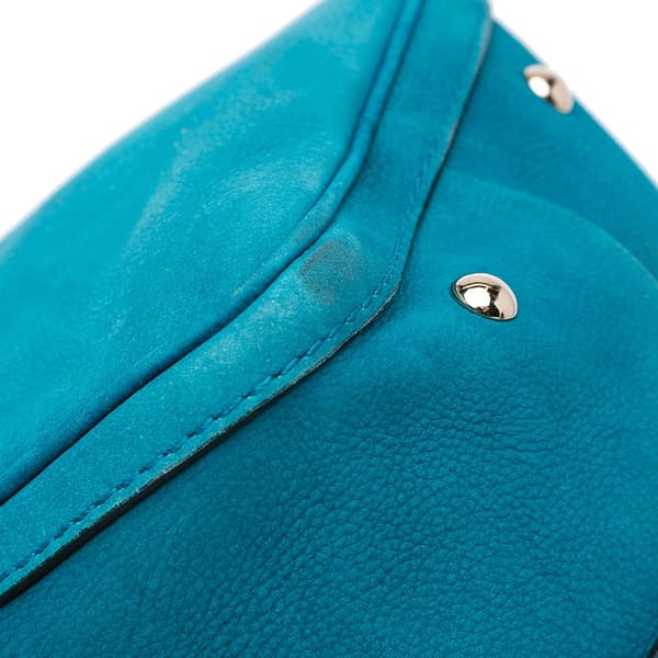 Pre-owned Gucci Nubuck Web Joy Satchel Blue