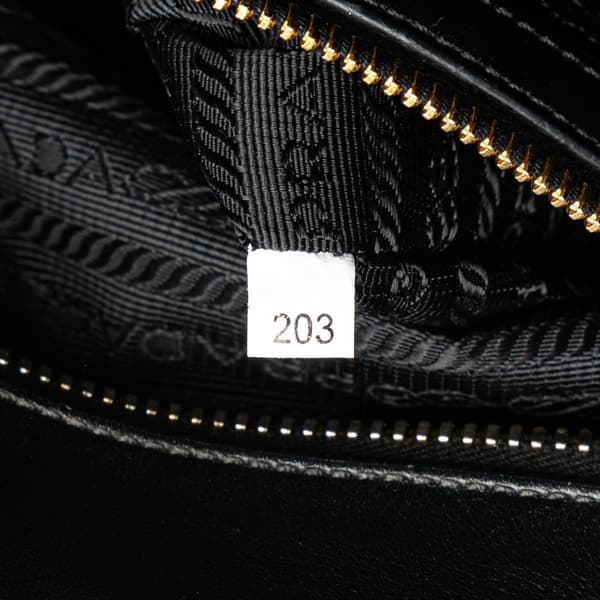 Pre-owned Prada Bicolor Soft Calf Trimmed Saffiano Satchel Red