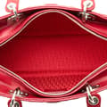 Miniatyrbild 4 av 10: Pre-owned Dior Large Lambskin Cannage Lady Dior Red