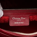 Miniatyrbild 5 av 10: Pre-owned Dior Large Lambskin Cannage Lady Dior Red