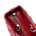 Miniatyrbild 9 av 10: Pre-owned Dior Large Lambskin Cannage Lady Dior Red