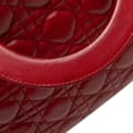 Miniatyrbild 10 av 10: Pre-owned Dior Large Lambskin Cannage Lady Dior Red
