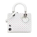 Miniatyrbild 1 av 10: Pre-owned Dior Medium Calfskin Embroidered Flower Lady Dior White