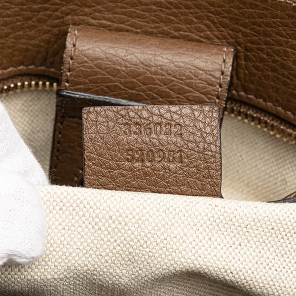 Pre-owned Gucci Small Calfskin Bamboo Shopper Satchel Brown