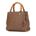 Miniatyrbillede 2 af 10: Pre-owned Gucci Small Calfskin Bamboo Shopper Satchel Brown
