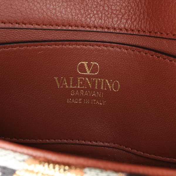Pre-owned Valentino Small Canvas Embroidered Loco Satchel Black