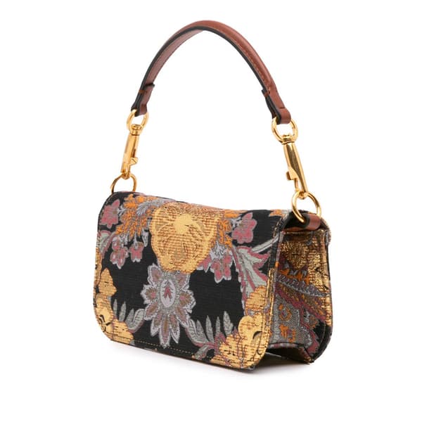 Pre-owned Valentino Small Canvas Embroidered Loco Satchel Black