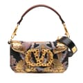 Miniatyrbillede 1 af 10: Pre-owned Valentino Small Canvas Embroidered Loco Satchel Black
