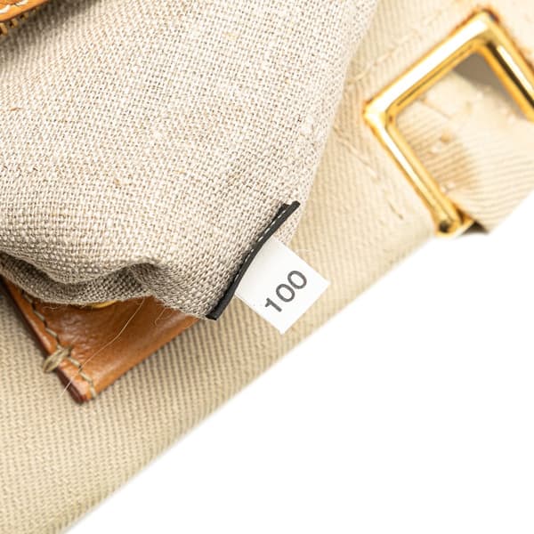 Pre-owned Prada Denim Canapa Logo Satchel Brown