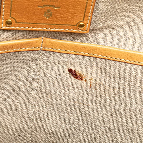 Pre-owned Prada Denim Canapa Logo Satchel Brown
