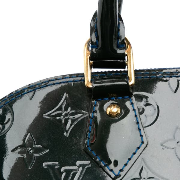 Pre-owned Louis Vuitton Monogram Vernis Alma PM Blue