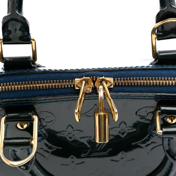 Pre-owned Louis Vuitton Monogram Vernis Alma PM Blue