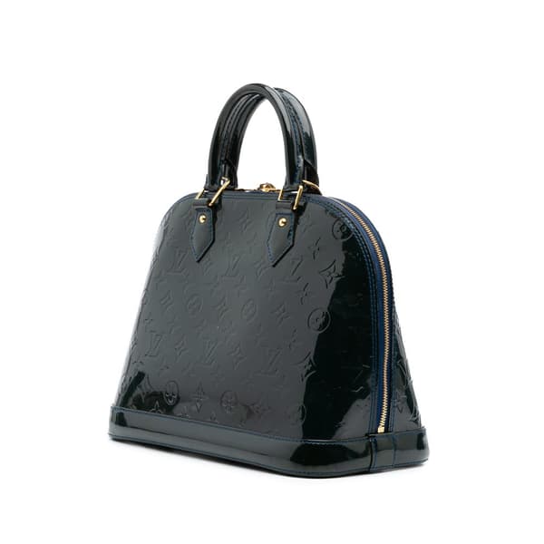 Pre-owned Louis Vuitton Monogram Vernis Alma PM Blue