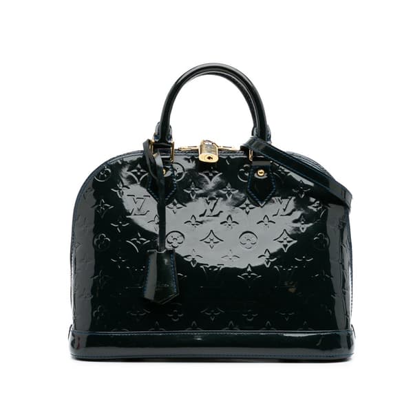 Pre-owned Louis Vuitton Monogram Vernis Alma PM Blue