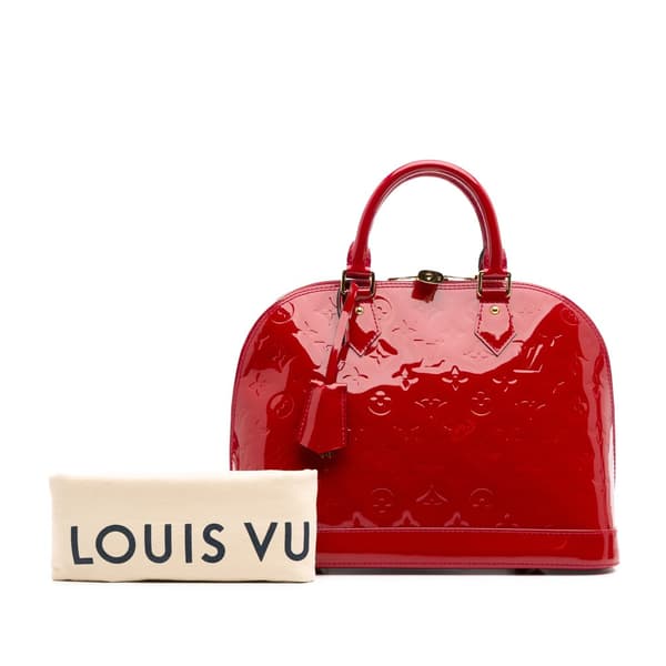 Pre-owned Louis Vuitton Monogram Vernis Alma PM Red