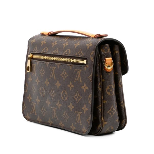 Pre-owned Louis Vuitton Monogram Pochette Metis Brown