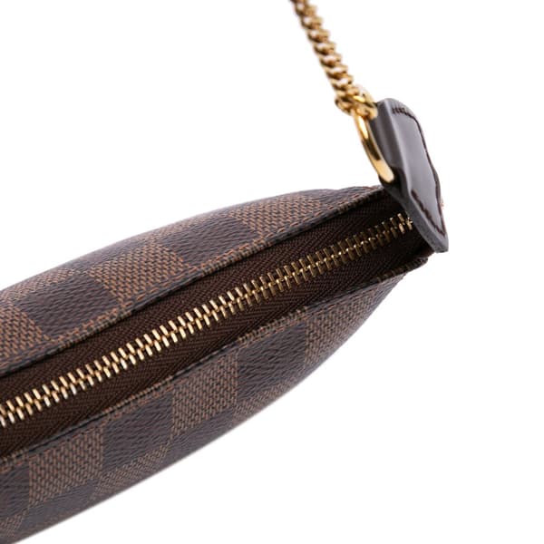 Pre-owned Louis Vuitton Damier Ebene Mini Pochette Accessoires Brown