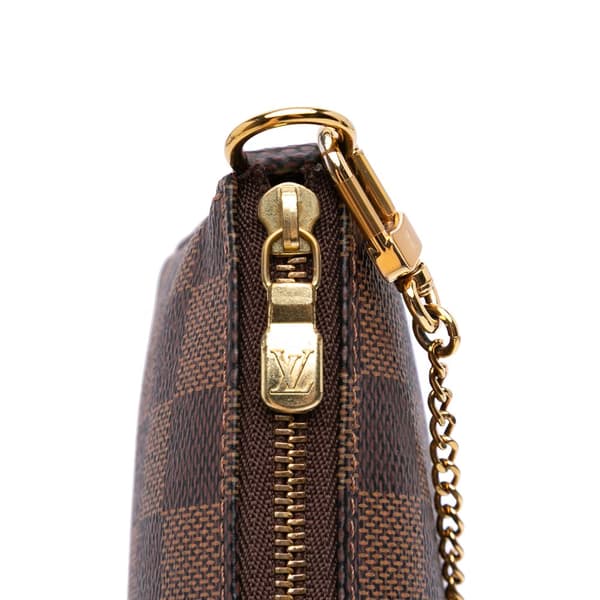 Pre-owned Louis Vuitton Damier Ebene Mini Pochette Accessoires Brown