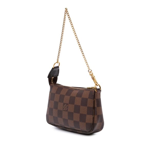 Pre-owned Louis Vuitton Damier Ebene Mini Pochette Accessoires Brown