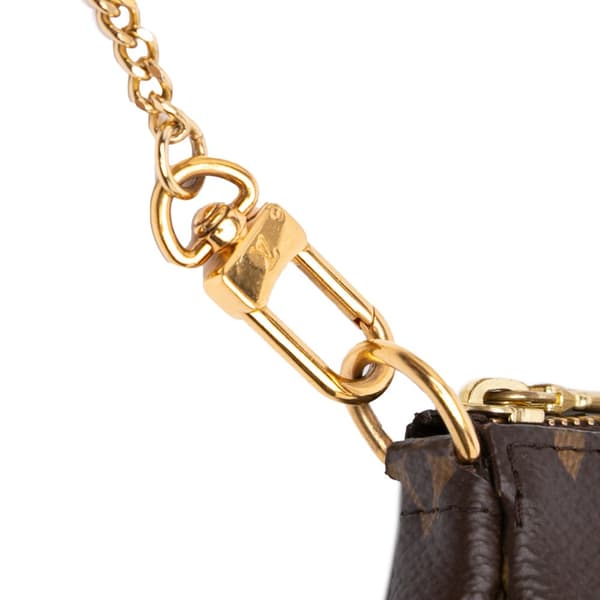 Pre-owned Louis Vuitton Monogram Mini Pochette Accessoires Brown