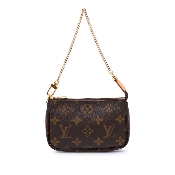 Pre-owned Louis Vuitton Monogram Mini Pochette Accessoires Brown