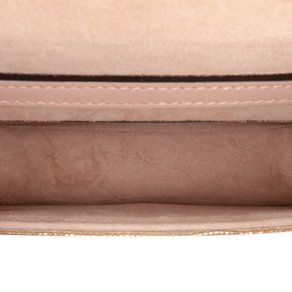 Pre-owned Valentino Small Swarovski Crystal Embroidered Vlogo Loco Satchel Gold