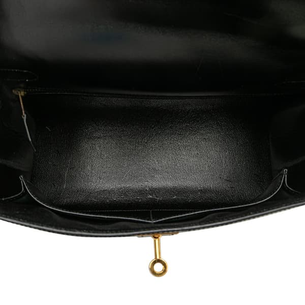 Pre-owned Hermès Box Calf Kelly Sellier 32 Black