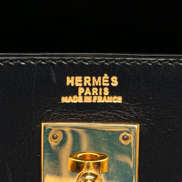 Pre-owned Hermès Box Calf Kelly Sellier 32 Black