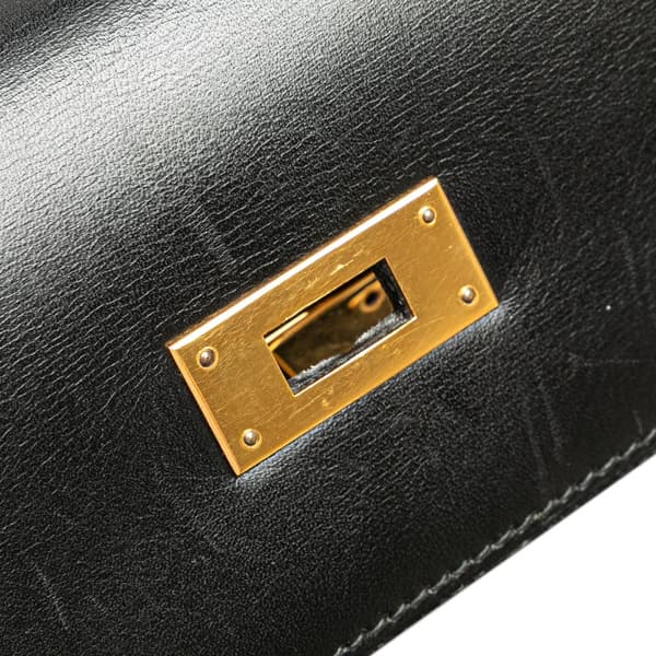 Pre-owned Hermès Box Calf Kelly Sellier 32 Black