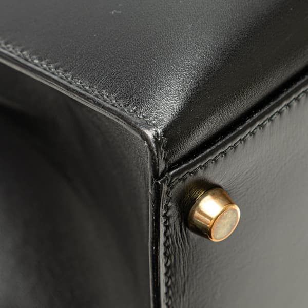Pre-owned Hermès Box Calf Kelly Sellier 32 Black