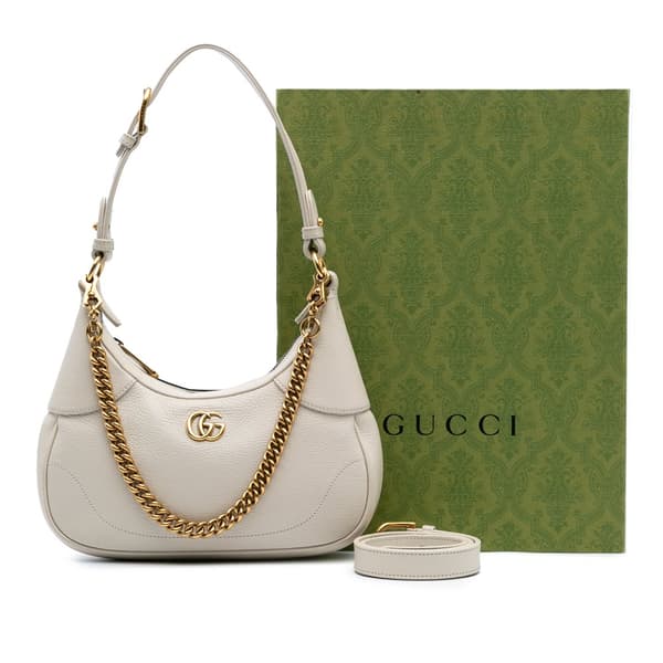 Pre-owned Gucci Small Calfskin Aphrodite Satchel White