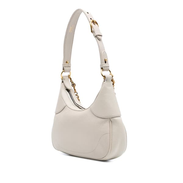 Pre-owned Gucci Small Calfskin Aphrodite Satchel White