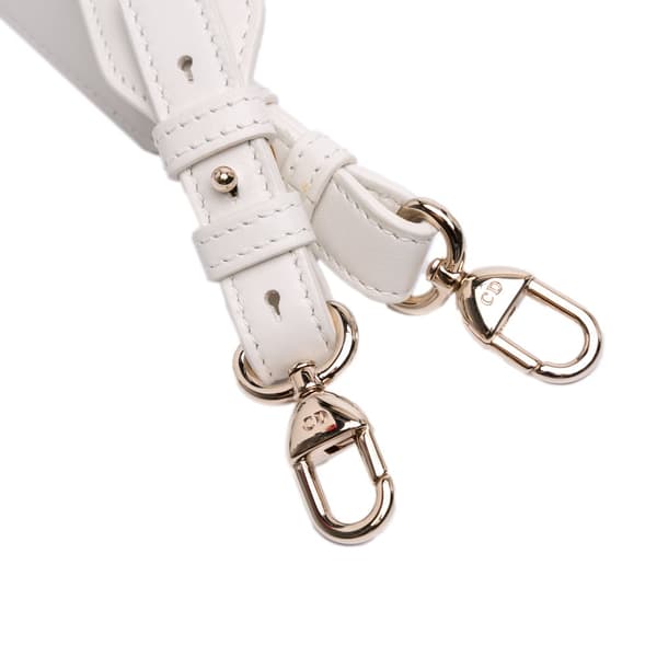 Pre-owned Dior Small Lambskin Cannage Lucky Star Studded Lady Dior White