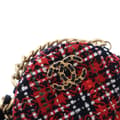 Pikkukuva 10 / 10: Pre-owned Chanel Tweed 19 Round Clutch with Chain Red
