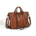 Miniatyrbild 2 av 2: Mångsidig Tote- och Crossbody-väska, Mjuk PU-läder, Justerbar Rem,Brun