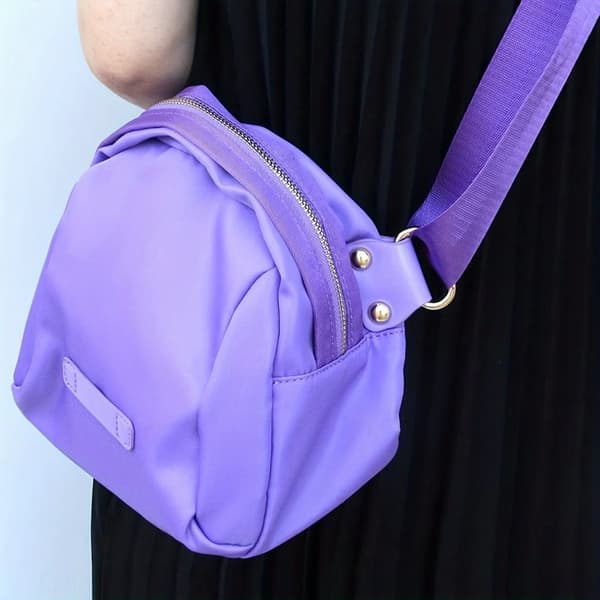 Crossbody-väska, hållbart tyg, anpassningsbara alternativ,Lila