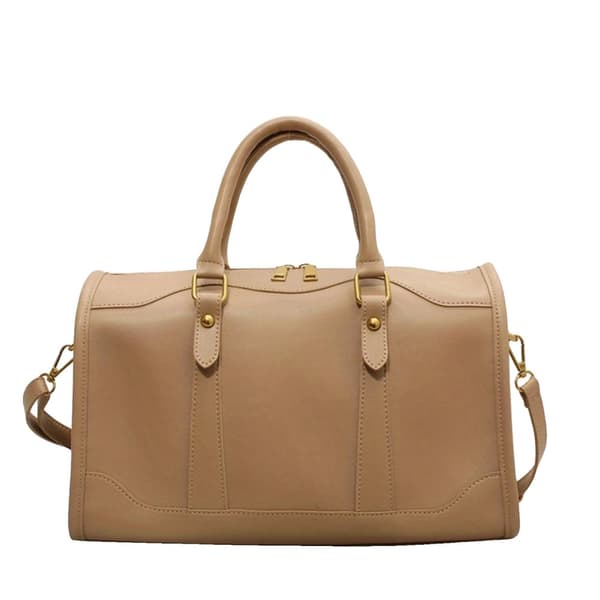 Elegant vintage Boston-väska, avtagbar rem, säker dragkedja,Khaki