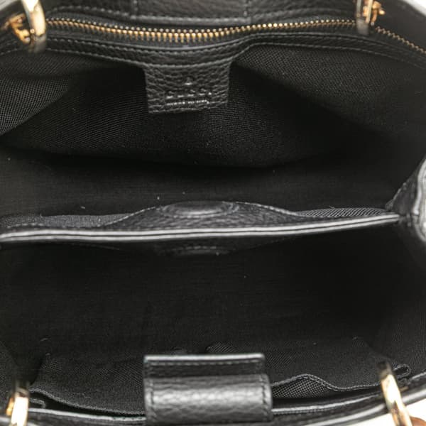 Pre-owned Gucci Small Calfskin Bamboo Shopper Satchel Black