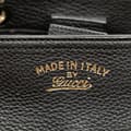 Miniatyrbild 6 av 10: Pre-owned Gucci Small Calfskin Bamboo Shopper Satchel Black