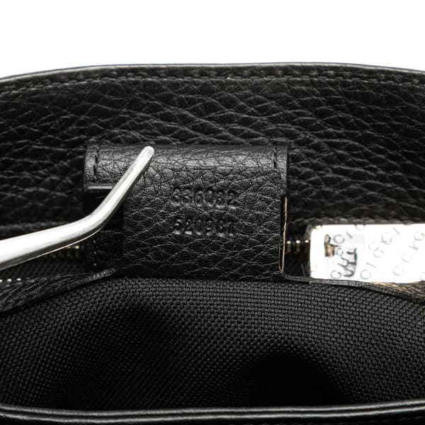 Pre-owned Gucci Small Calfskin Bamboo Shopper Satchel Black