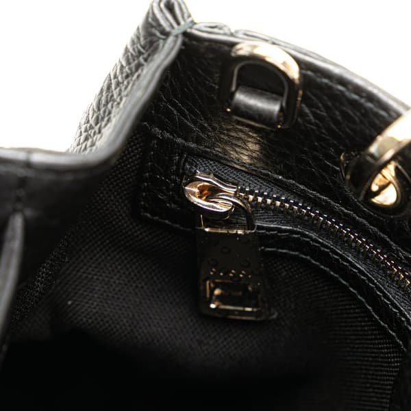Pre-owned Gucci Small Calfskin Bamboo Shopper Satchel Black