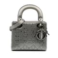 Miniatyrbillede 1 af 10: Pre-owned Dior Mini Satin Cannage Strass Crystal Embellished Lady Dior Gray