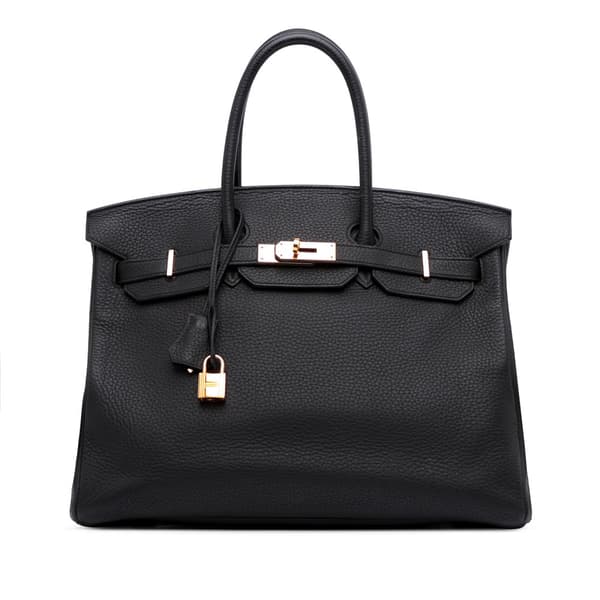Pre-owned Hermès Togo Birkin Retourne 35 Black