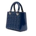 Miniatyrbild 2 av 10: Pre-owned Dior Medium Patent Cannage Lady Dior Blue