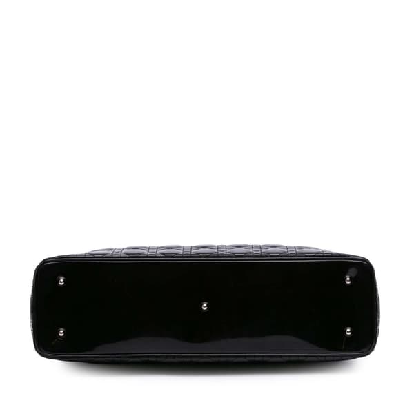 Pre-owned Dior Extra Large Patent Cannage Lady Dior Black