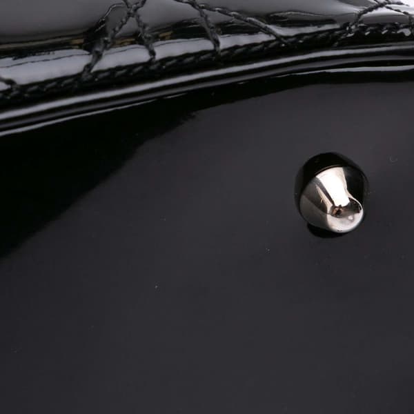 Pre-owned Dior Extra Large Patent Cannage Lady Dior Black